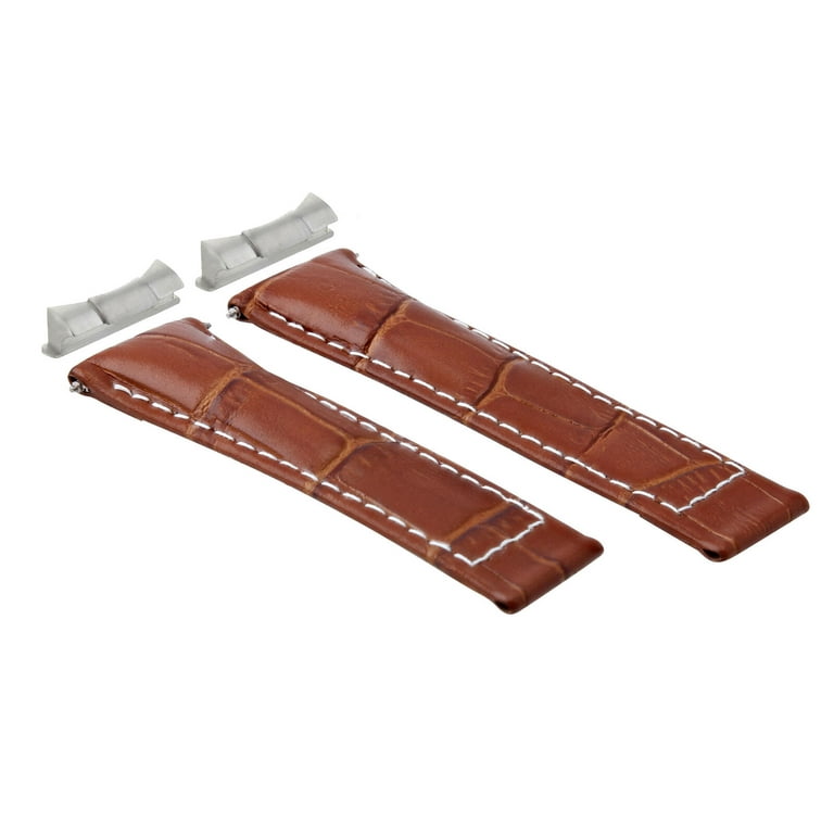 LEATHER BAND STRAP FOR ROLEX DAYTONA END PIECE 116520 COGNAC TAN