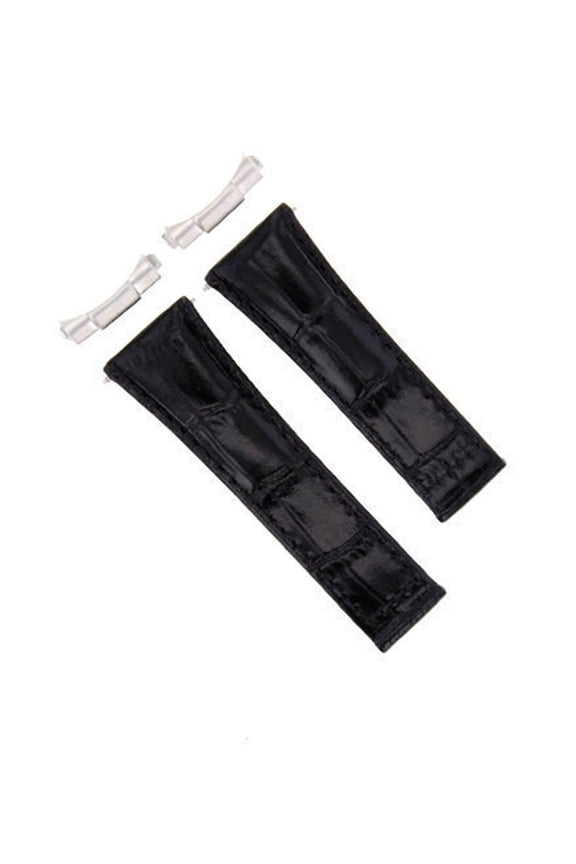 LEATHER BAND STRAP FOR TUDOR 79260 79270 79280 79260P END PIECE LUG BLACK SHORT