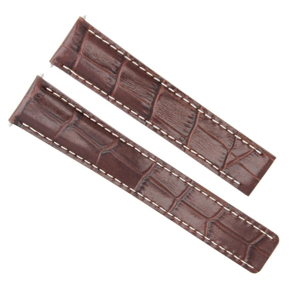 LEATHER BAND WATCH STRAP FOR LONGINES WATCH DEPLOYMENT CLASP 18/16 BROWN WS