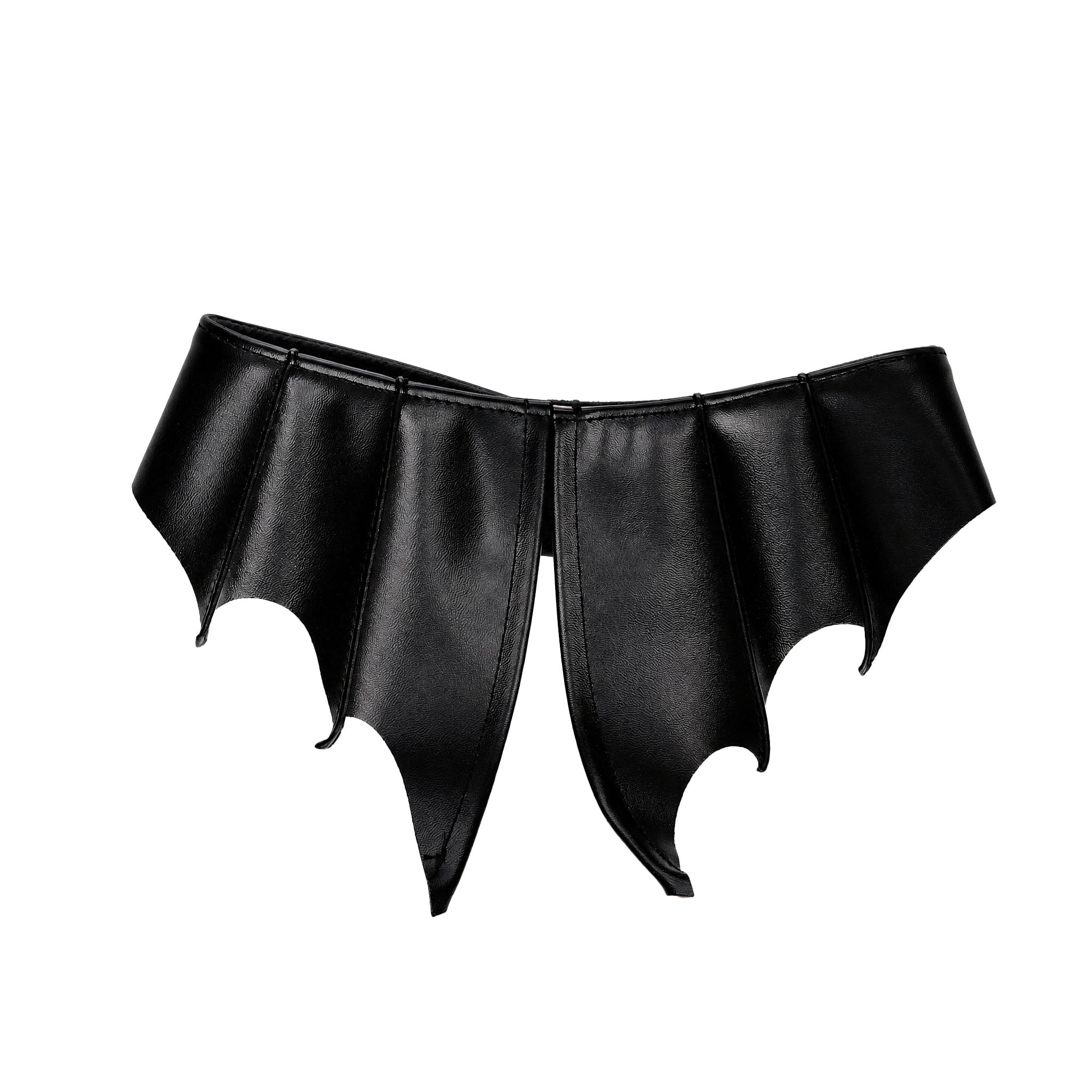 Faux Leather Bat Collar Costume Accessory for Adults, Black, Halloween by Way To Celebrate