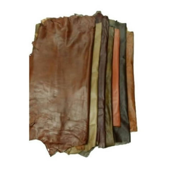 LEATHER HIDES - WHOLE SHEEP SKIN 7 to 10 SF - Various Colors (ANTIQUE BROWN)