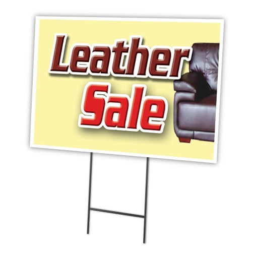 LEATHER SALE 12"x16" Yard Sign & Stake | Advertise Your Business | Stake Included Image On Front Only | Made in The USA