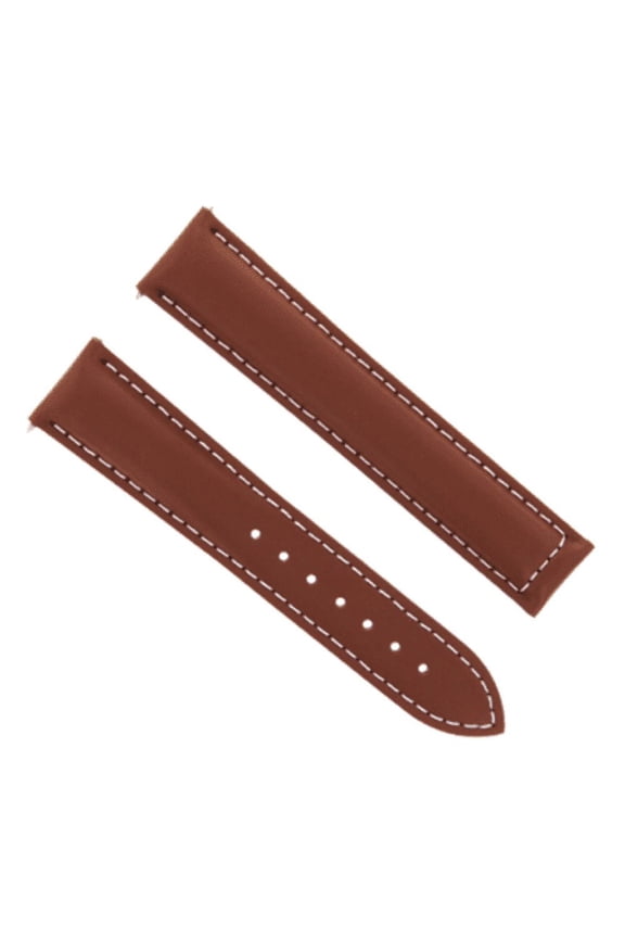 LEATHER STRAP BAND DEPLOYMENT BUCKLE CLASP FOR 20MM OMEGA SEAMASTER GMT TAN WS