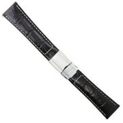 LEATHER STRAP FOR ROLEX DAYTONA 116518 116523 WATCH D/BROWN WS SHORT STEEL CLASP