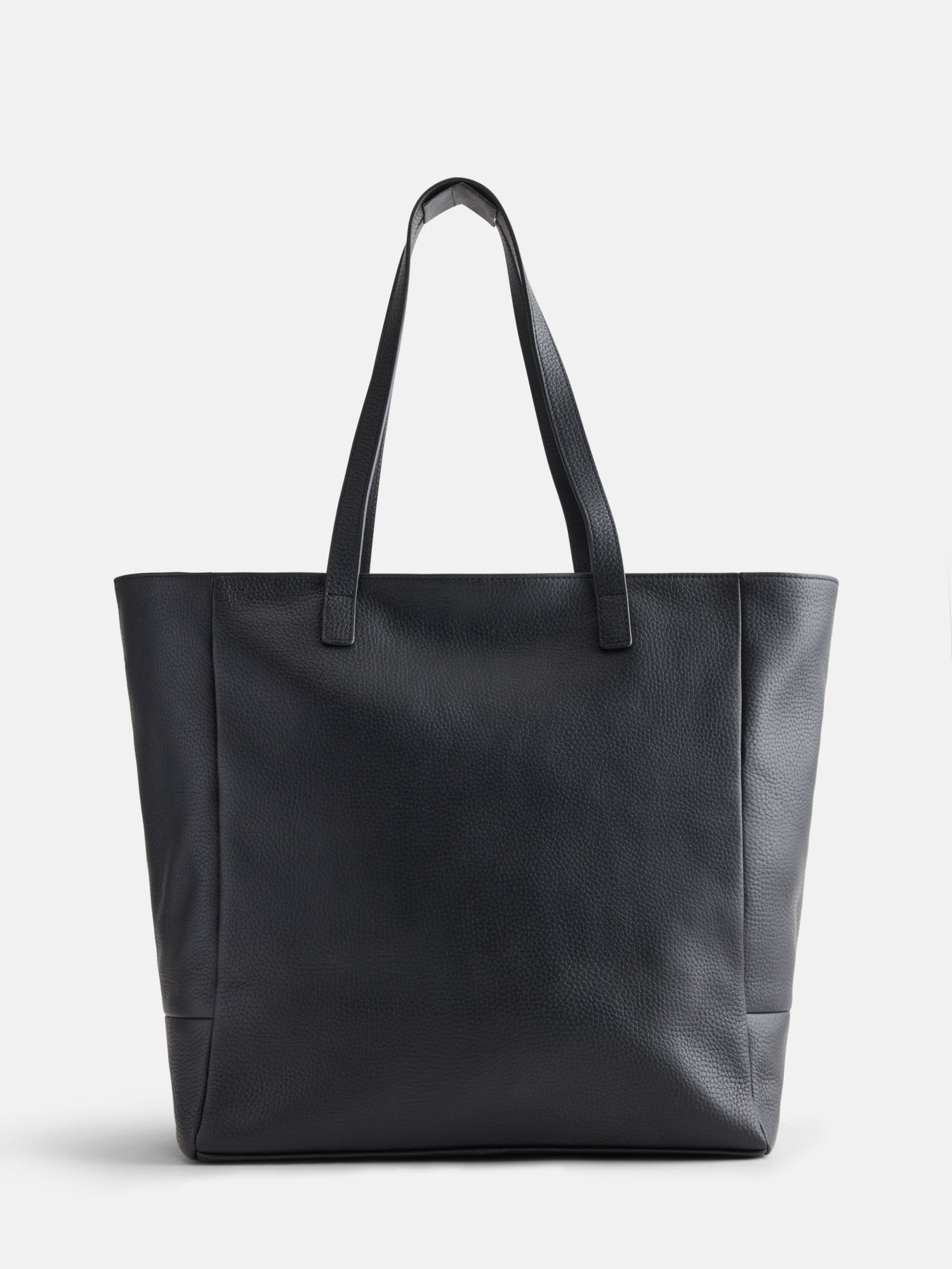 Free Assembly Unisex Large Leather Tote Bag, Black
