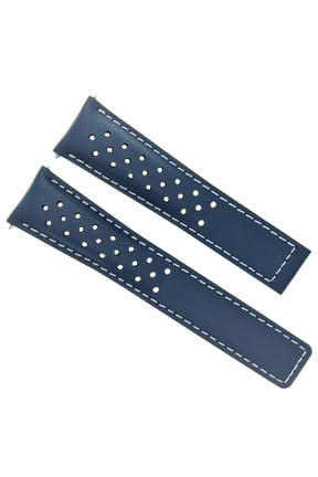 LEATHER WATCH BAND 20MM FOR TAG HEUER CARRERA CAR2014.BA0799 BLUE WS FIT FC-5037