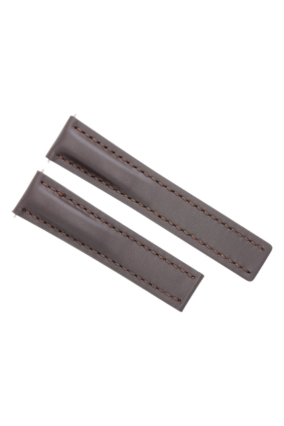 LEATHER WATCH BAND STRAP CLASP FOR BREITLING 24/20 MM SUPEROCEAN AVENGER BROWN