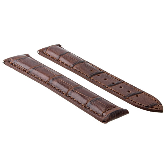 22MM LEATHER STRAP BAND BUCKLE CLASP FOR OMEGA SEAMASTER PLANET OCEAN L/BROWN