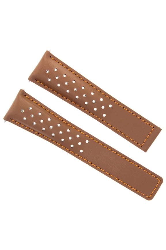 LEATHER WATCH STRAP 20MM FOR TAG HEUER CARRERA 1887 TAN 10T OS FC-5037-39-41