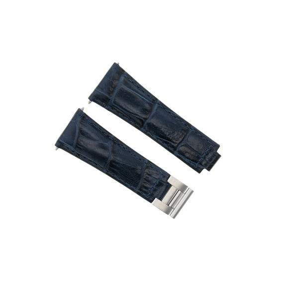 LEATHER WATCH STRAP BAND FOR ROLEX DAYTONA 16518 16519 116520 116523 WATCH BLUE