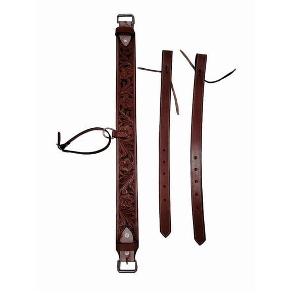 LEATHER WESTERN SADDLE TOOLED GIRTH HORSE BACK FLANK REAR CINCH