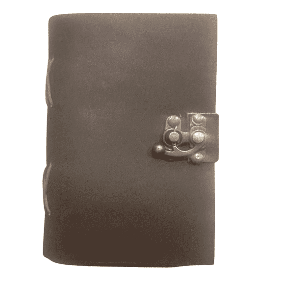 Leather Cover 4x6 Blank Diary & Journal, Lockable, 100 Pages