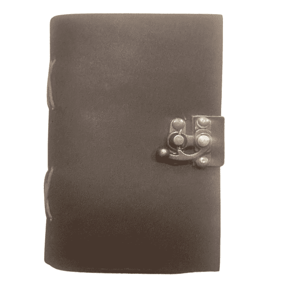 Leather Cover 4x6 Blank Diary & Journal, Lockable, 100 Pages