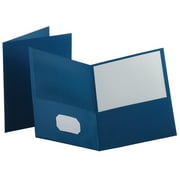 Oxford  Twin-Pocket Portfolios, Medium Blue, Pack Of 10