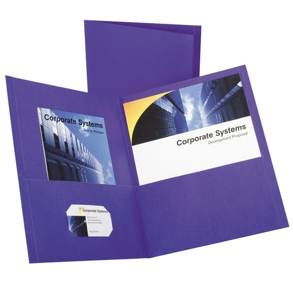 Oxford™ Twin-Pocket Portfolios, Purple, Pack Of 10