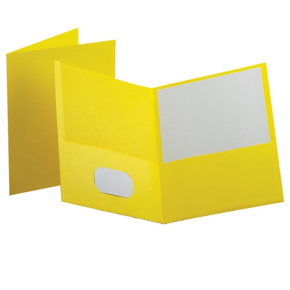 Oxford Twin-Pocket Portfolios, Yellow, Pack Of 10