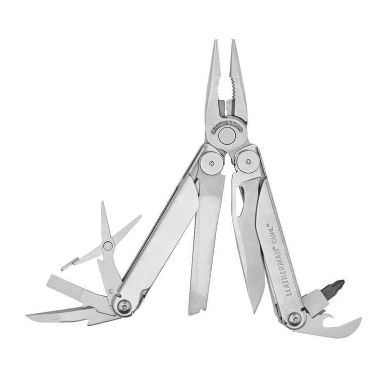 LEATHERMAN Curl Everyday Multitool with Spring Action Scissors Built in the USA Stainless Steel with Nylon Sheath