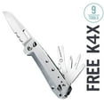 thumbnail image 1 of LEATHERMAN, FREE K4 EDC Pocket Multitool with Knife, Magnetic Locking, Aluminum Handles and Pocket Clip, Made in the , Silver (K4X with Serrated Blade), 1 of 5