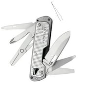 LEATHERMAN, FREE T4 Multitool and EDC Knife with Magnetic Locking and One Hand Accessible, Built in the USA, Stainless