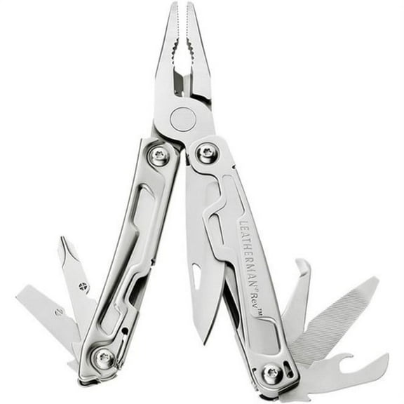 LEATHERMAN, Rev Pocket Size Multitool with Package Opener and Screwdrivers, Stainless Steel