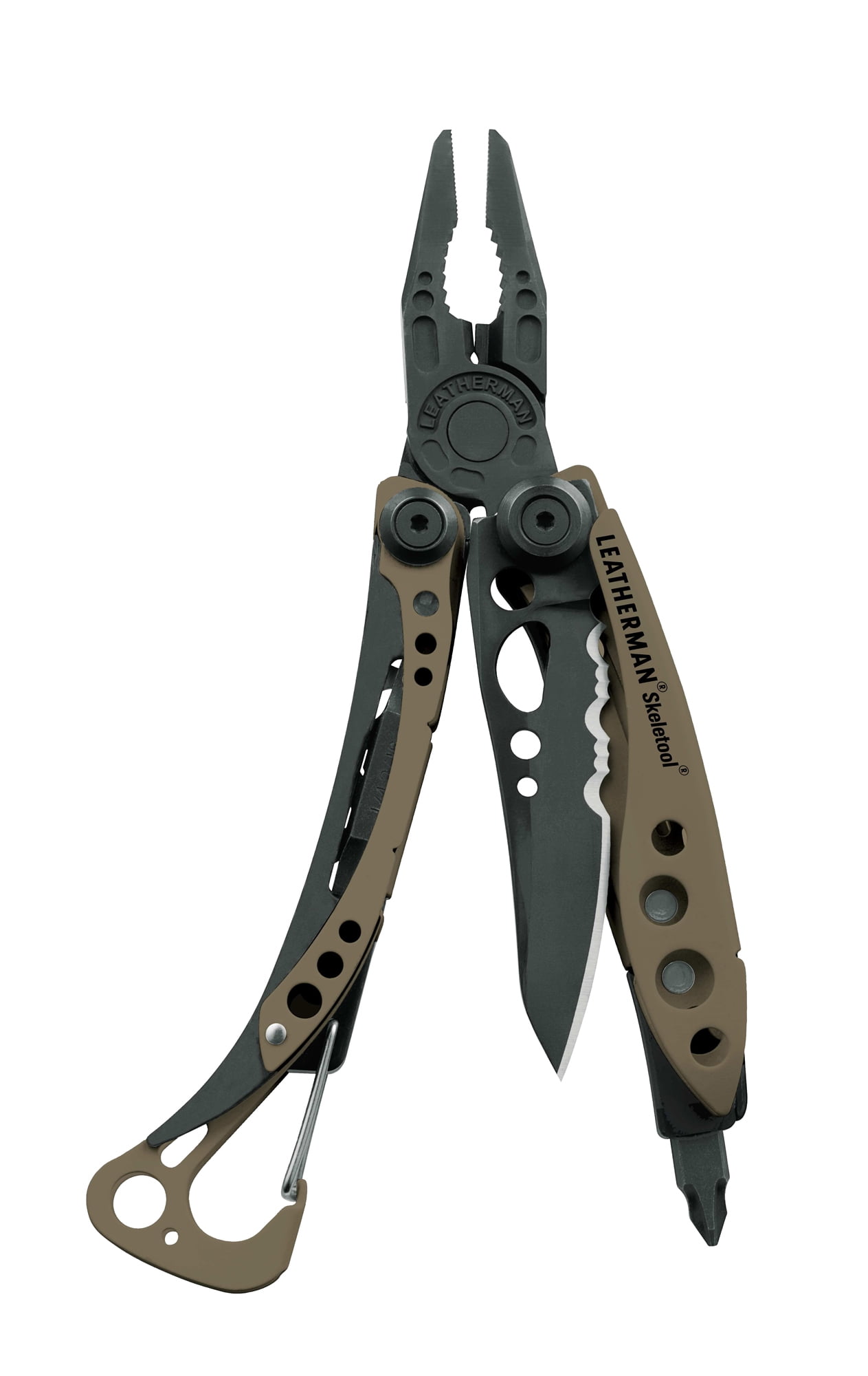 LEATHERMAN, Skeletool Lightweight Multitool with Combo Knife and Bottle Opener, Coyote Tan