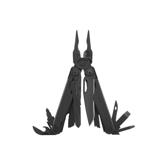 LEATHERMAN, Surge Heavy Duty Multitool with Premium Replaceable Wire Cutters and Spring-Action Scissors, Black with MOLLE Sheath