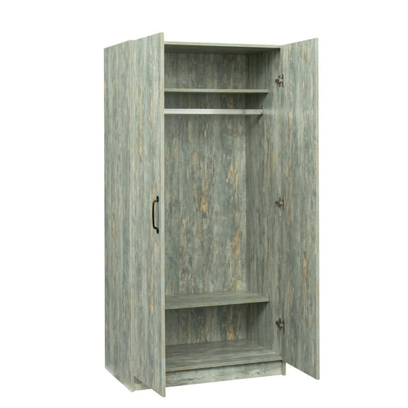 LEAVAN High wardrobe and kitchen cabinet with 2 doors,Grey