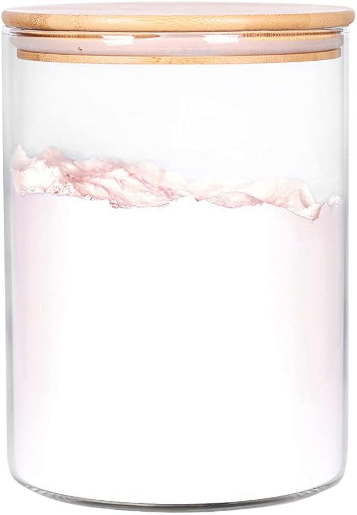LEAVES AND TREES Y Bamboo Lid Large Glass Food Storage Jar, 100 OZ (3000ml) Kitchen Canister for Flour Rice Suger and Dry Food