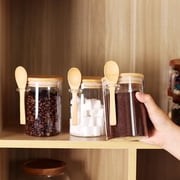 LEAVESANDTREES Y Clear Glass Airtight Coffee Food Storage Container 3 Count