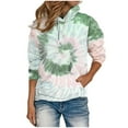 thumbnail image 1 of LEAVINGSUO 2026 Fall Womens Tops Plus Plus Size Tops Women Plus Size Tie- Printed Gradient Pullover Long Sleeve Sweatshirt Green XXXXL, 1 of 5