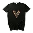 thumbnail image 1 of LEAVINGSUO 2024 50% off Clear! Womens Tops Clearance New Fashion Women's Short Sleeve Casual Leopard Printed Loose T-Shirt, 1 of 3