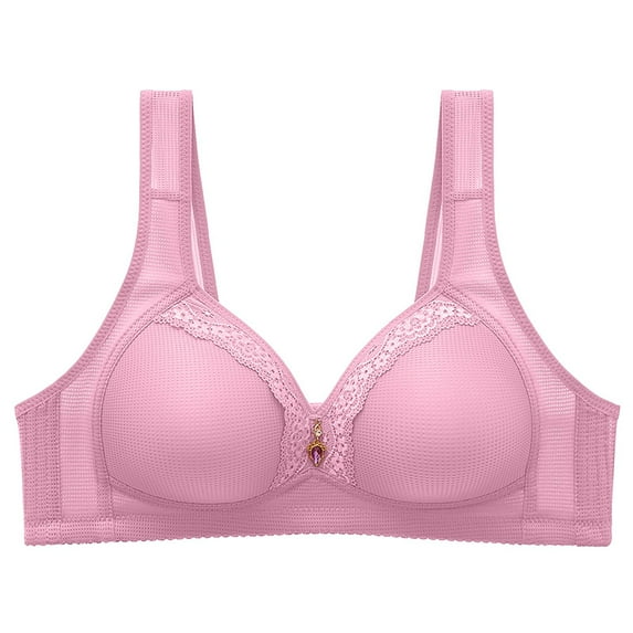 LEAVINGSUO Bras for Women, Womens Fashion Women's Lace Sexy Comfortable Breathable Anti-exhaust Printing Non-Wired Bra