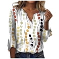 thumbnail image 1 of LEAVINGSUO Fall Winter V Neck Long Tops for Women, Womens Tops Clearance Fashion Woman V Neck Three Quarter 3/4Sleeve T Shirt AutumnBlouse Tops Sweatshirt, 1 of 4