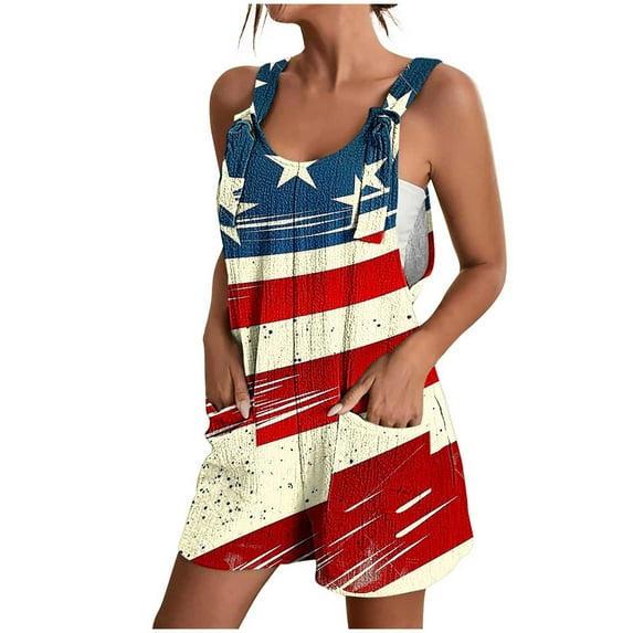 LEAVINGSUO Jumpsuit Shorts for Women Plus Size Women's Summer Shorts Print Romper Shorts Short Jumpsuit With Pocket Multicolor XXXL