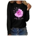 thumbnail image 1 of LEAVINGSUO Long Sleeve T-Shirt for Women Womens Tops Clearance,Women Breast Top Casual Long Sleeve Sweatshirt Pullover Blouse Black XXXL, 1 of 4