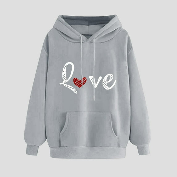 GaThRRgYP Long Sleeve Top for Woman Crewneck T-Shirts,Women's Print Winter Hoodie Pullover Long Sleeved Comfortable Sweatshirt Gray S