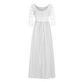 thumbnail image 1 of LEAVINGSUO Maxi Dresses for Women Women's formal Wedding Bridesmaid Long Evening Party Prom Ball Gown Cocktail Dress Dress White L, 1 of 5