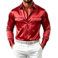 thumbnail image 1 of LEAVINGSUO Men's Dress Shirts Long Sleeve Button Down Shirt Solid Color Long Sleeved Casual Business Shirt Coffee XXL, 1 of 5