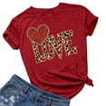 thumbnail image 1 of GaThRRgYP Plus Size Womens Clothes,Women's Lover Printed T-shirt Round Neck Short Sleeved Red XXXL, 1 of 3