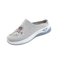 thumbnail image 1 of LEAVINGSUO Shoes for Women Versatile Plus-Size Round-Toe Mesh Breathable Soft-Soled Shoes Spring/Summer Style Trendy Comfortable Shoes Gray 40, 1 of 7