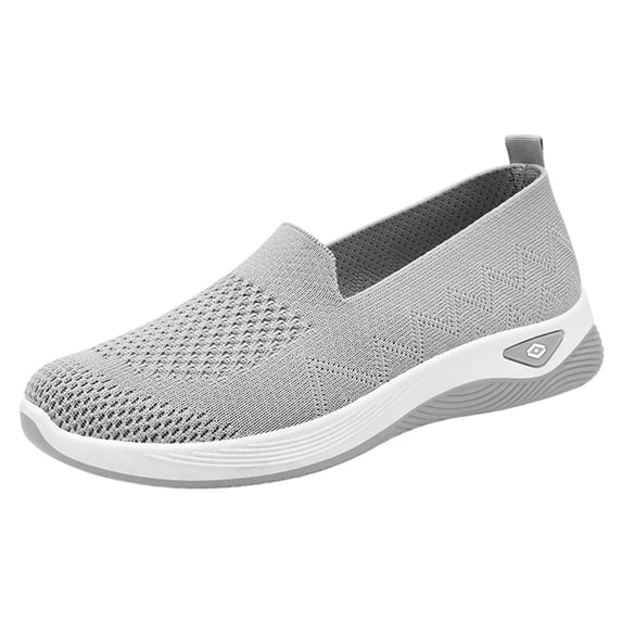 LEAVINGSUO Shoes for Women Versatile Plus-Size Soft-Soled Breathable Mesh Shoes Summer Trendy And Comfortable Shoes Gray 41