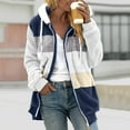 thumbnail image 1 of GaThRRgYP Stylish Winter Lounge Jacket for Ladies Autumn,Fashion Women's Zipper V-Neck Pullover Tops Long Sleeve Hooded Blouse Sweatshirt Dark Blue XXXL, 1 of 5