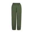thumbnail image 1 of LEAVINGSUO Summer Fall Womens Pants Plus Size Women Casual High Waist Summer Cotton Loose Long Straight Pants Army Green XL, 1 of 6