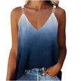 thumbnail image 1 of LEAVINGSUO Summer Womens Tank Tops Women's Summer Casual Sleeveless Blouse V Neck Tops T-Shirt Vest for Women Navy L, 1 of 6