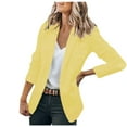 thumbnail image 1 of LEAVINGSUO Winter Clothes for Women 2023 Womens Fashion Women's Solid Color Button Pocket Recreational Long Sleeve Suit Coat Tops, 1 of 4