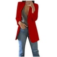 thumbnail image 1 of LEAVINGSUO Winter Coats for Women, 2023 Fashion Winter Clearance Women Solid Long Sleeve Office Coat Cardigans Suit Long Jacket Tops, 1 of 7