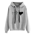 thumbnail image 1 of LEAVINGSUO Winter Coats for Women,Women's Hoodie Printing Loose Casual Fashion Long Sleeve Sweatshirt Tops, 1 of 5