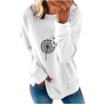 thumbnail image 1 of LEAVINGSUO Women Plus Size Sweatshirts Crew Neck,Fashion Woman Round Neck Long Sleeve T-Shirt Printing Loose Sweatshirt Blouse Tops White XL, 1 of 5
