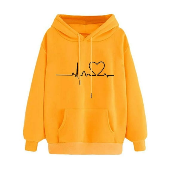 LEAVINGSUO Women's Sweatshirt Hoodie Fall Winter Fashion Casual,Women Loose Long Sleeve Sweatshirt Hooded Hoodie Sweatshirt Blouse