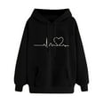 thumbnail image 1 of LEAVINGSUO Women's Sweatshirt Hoodie Fall Winter Fashion Casual,Women Loose Long Sleeve Sweatshirt Hooded Hoodie Sweatshirt Blouse, 1 of 7